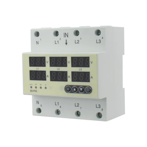 Din Rail Voltmeter Three-phase overvoltage and undervoltage protector 02